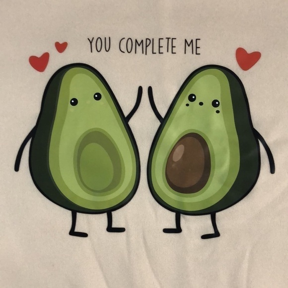 CARTOONS Avocado Sweatshirt Pullover Cream You Complete Me Avocado Cream M - Picture 2 of 11